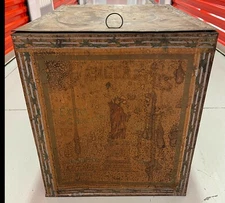 ANTIQUE GRANGER & CO BUFFALO NY LARGE TIN TEA STORAGE BIN DISPLAY GENERAL STORE