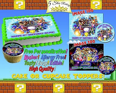 Super Mario Bros 2 Edible cake cupcake tops topper image picture sugar sticker