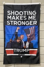 Donald Trump 2024 Flag FREE USA SHIP Bulletproof Fight MAGA Shooting Sign 3x5  