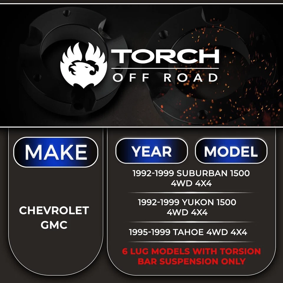 Kit de elevación de 3" Chevy Tahoe Suburban GMC Yukon 1500 1992-1999 4x4 4x4 con herramienta Foto 2 de 4