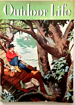 Outdoor Life August 1949 Fishing Derbies - Deer Call - Quail - Coon Hounds