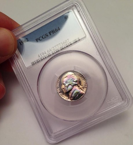 1962 Proof Jefferson Nickel - PCGS PR64 - Beautiful Purple, Green & Blue Toning! - Picture 5 of 10