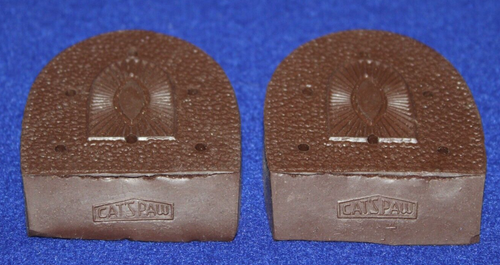 Vintage CAT’S PAW Rubber Sports Heels 5/8 Brown Size 2 in Original Box - Picture 2 of 8