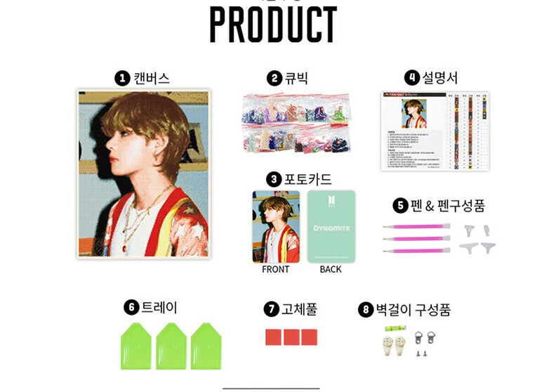 BTS CUBIC DIY Painting Dynamite Ver Official Photocard+