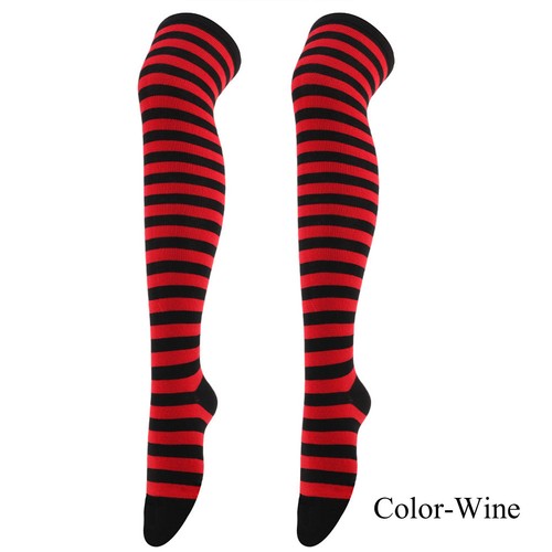 Christmas High Long Socks Over Knee Stripe Sock Christmas Cosplay Party Costumes - Picture 58 of 69