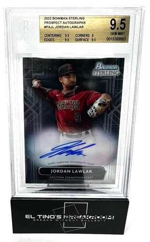 JORDAN LAWLAR 2022 Bowman Sterling Prospect Auto #PA-JL BGS 9.5 DIAMONDBACKS