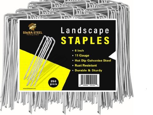 Landscape Staples 4/6/8/10/12 Inches 11 Gauge Galvanize Garden Stakes Fabric SOD - Picture 15 of 36