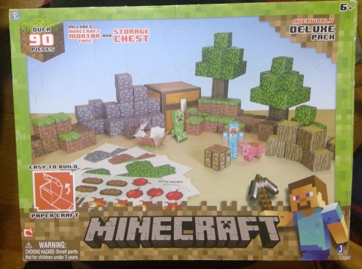 Minecraft Papercraft Overworld Deluxe Set, Over 90 Pieces