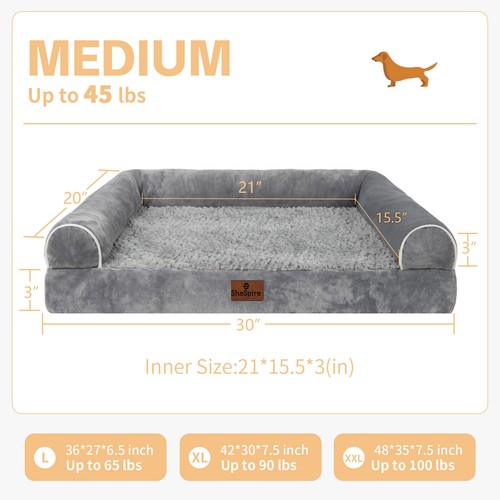 Orthopedic Foam Dog Bed Pet Sofa w/ Removable Cover for Medium Large Jumbo Dogs - Picture 23 of 56