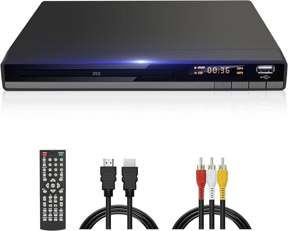 HD DVD Player für TV HDMI AV Ausgang mit Kabel 1080P CD-Player mit USB Eingang - Bild 2 von 4