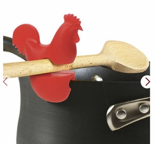 Red Rooster Pot Clip / Silicone Cooking Utensil Holder - 第 1/2 張圖片