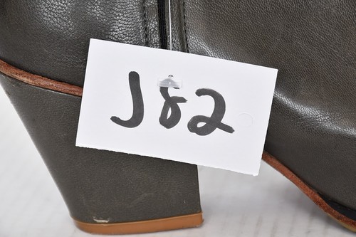 RACHEL COMEY Mars Olive Green Leather Stacked Heel Pull On Short Ankle Boots 8 - Picture 10 of 10