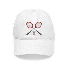 Badminton rackets with shuttlecock embroidered cotton baseball cap hat
