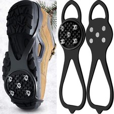1 Pair Universal Non-Slip Gripper Spikes Ice Shoe Spikes for Hiking Skiing