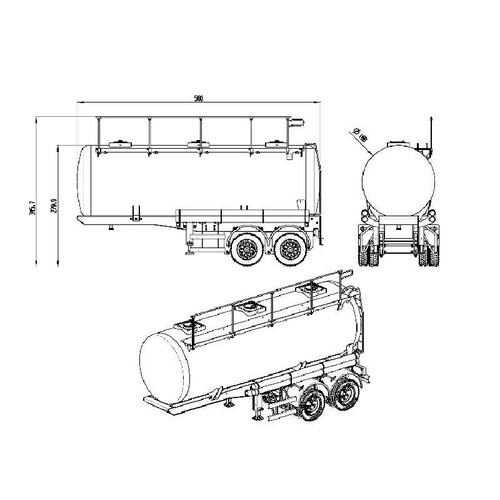 LESU 20ft Metal Oil Tank Truck Gas-tanker Semi Trailer 1/14 RC Tractor Model - Picture 12 of 12