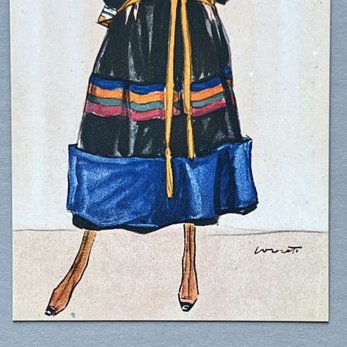 GLAMOR FASHION Salty Middle Age DECO LADY Polenghi 25-5 ITALY ARTIST Pozzati VTG - Picture 3 of 7