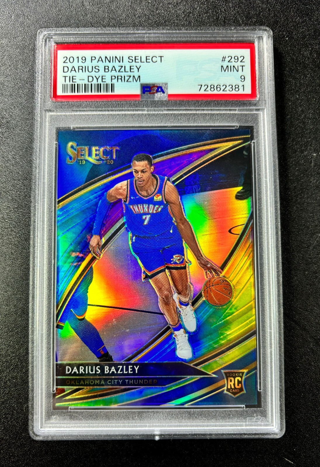 2019-20 Select Courtside Tie-Dye Refractor  11/25 Darius Bazley PSA9