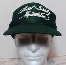 great smoky mountains trucker snapback hat/cap. adjustable