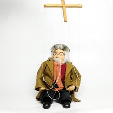 Marionette Old man 5 Strings Puppet Artisan Theatre Doll