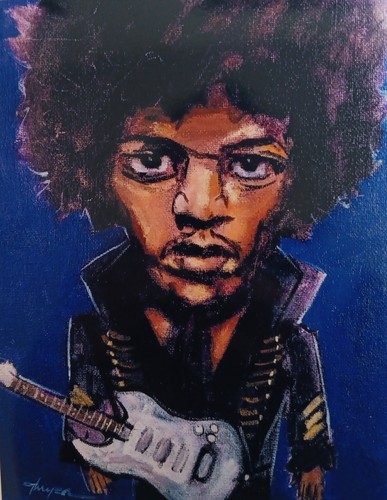 Jimi Hendrix Print Giclee Thayer Art Limited Ed Hand Signed by Artist - Picture 3 of 3