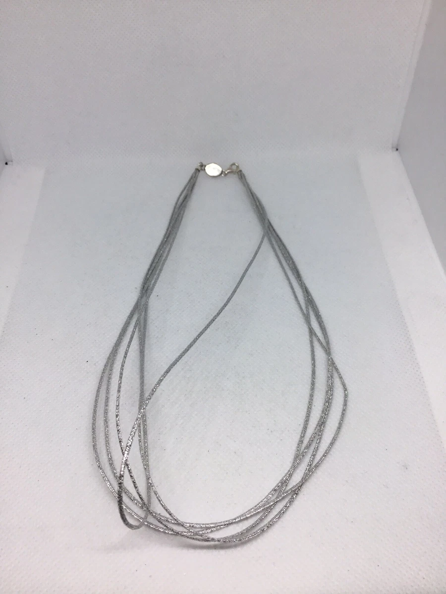 Silk cord necklace store with sterling silver clasp
