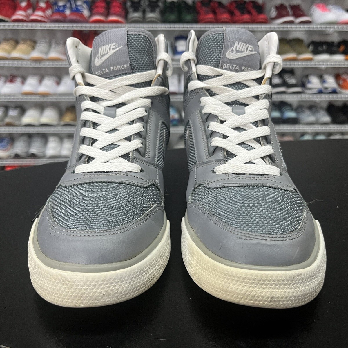 Nike Delta Force Men's Gray Leather High Top Athletic Sneakers
