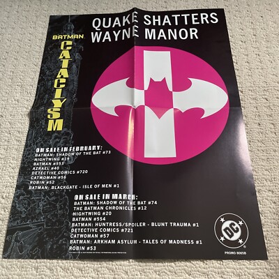 Batman Cataclysm Quake Shatters Wayne Manor DC Comics 1998 22x17 MR