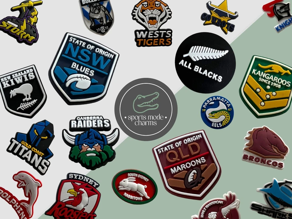 Rugby League - Charms for Shoes Clogs Sandals - Football Australia NZ NRL Footy