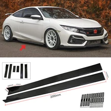 For 2017-2019 HONDA CIVIC COUPE SI 78.7'' Side Skirts Extension Splittter Glossy