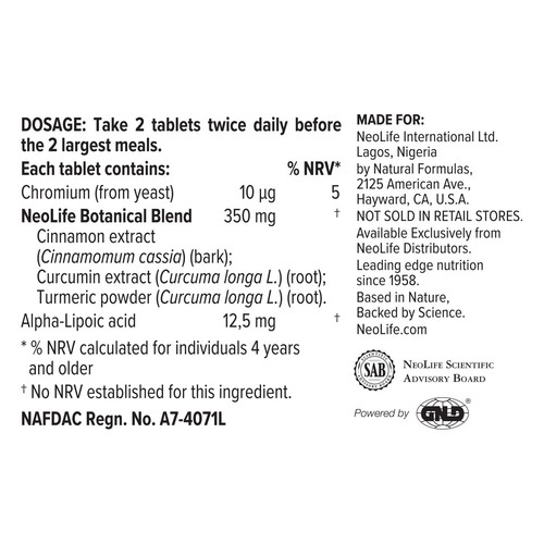 NeoLife Diabetic Sugar Level Support – Botanical Healthy Balance Glucose Control - Picture 4 of 4