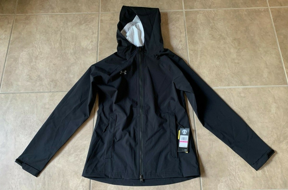 Under Armour Storm Rain Jacket Zip Up w/ Hood Black Women's XXS