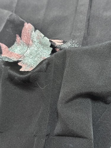 Vintage Japanese kiomono fabric silk Black Base v11 - Picture 5 of 7