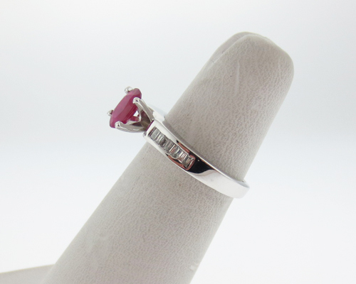 Estate Natural Ruby Diamonds Solid 14k White Gold… - image 6