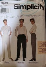 Sewing Pattern Simplicity 7848 Comfort Pull On Pants Women Size 20 To 24