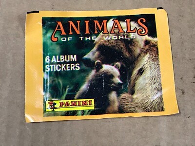New Vintage 1989 Panini Animals Of The World Stickers Pack