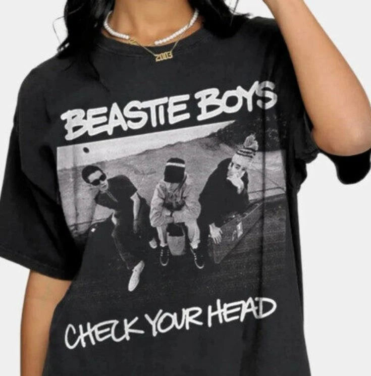 white black check t shirt