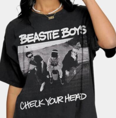 Vintage Fade Beastie -Boys Check Your Head T-Shirt Black