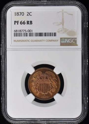 1870 Two Cent Piece 2C NGC PR66RB