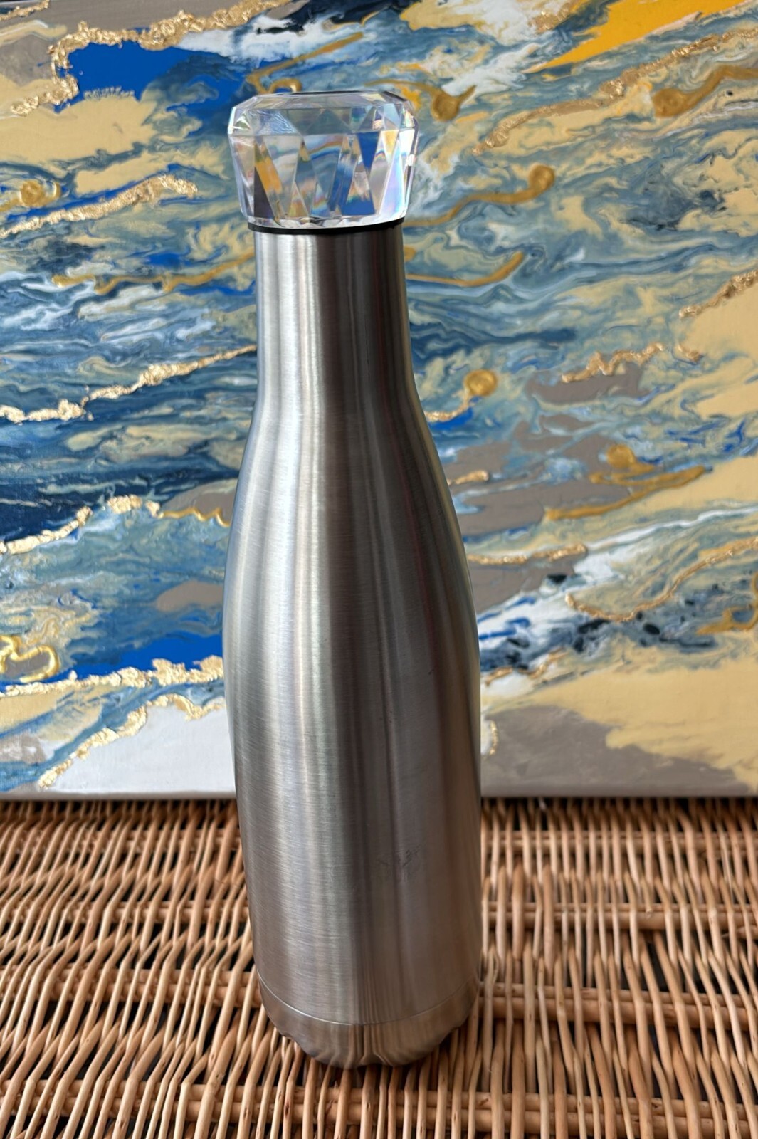 Stainless Steel Bottle Vacuum Insulated Premium Diamond Chic Style 17oz Rare NWT