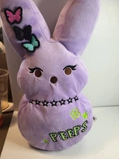 Peeps Emo Bunny Purple 16 In Just Born Peeps Yellow NWT Green Hat
