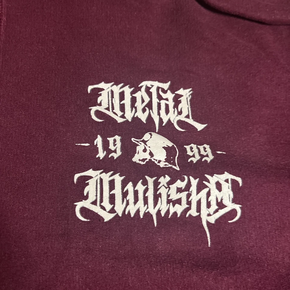 Metal Mulisha Vintage 1999 Y2K Hoodie Jacket Mens XL Extra Large Maroon Pullover - Image 2 of 4