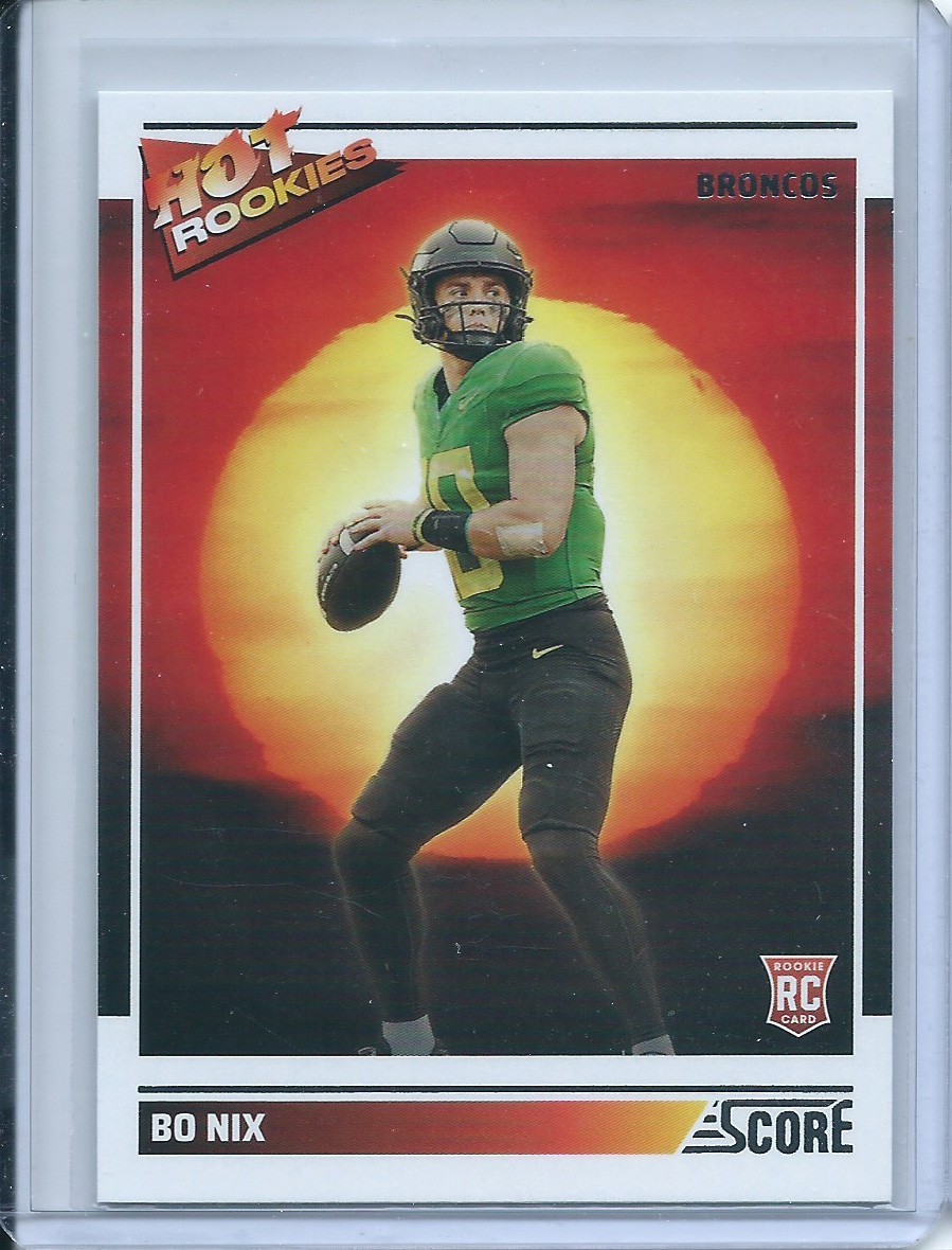 2024 Score Bo Nix Hot Rookies RC Insert #1 Denver Broncos Rookie