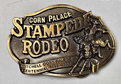 1992 CORN PALACE BRASS BELT BUCKLE MITCHELL SOUTH DAKOTA #21/100 - Picture 1 of 3