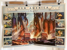 1948 Coca Cola Our America Coal Large School Educational Poster Americana