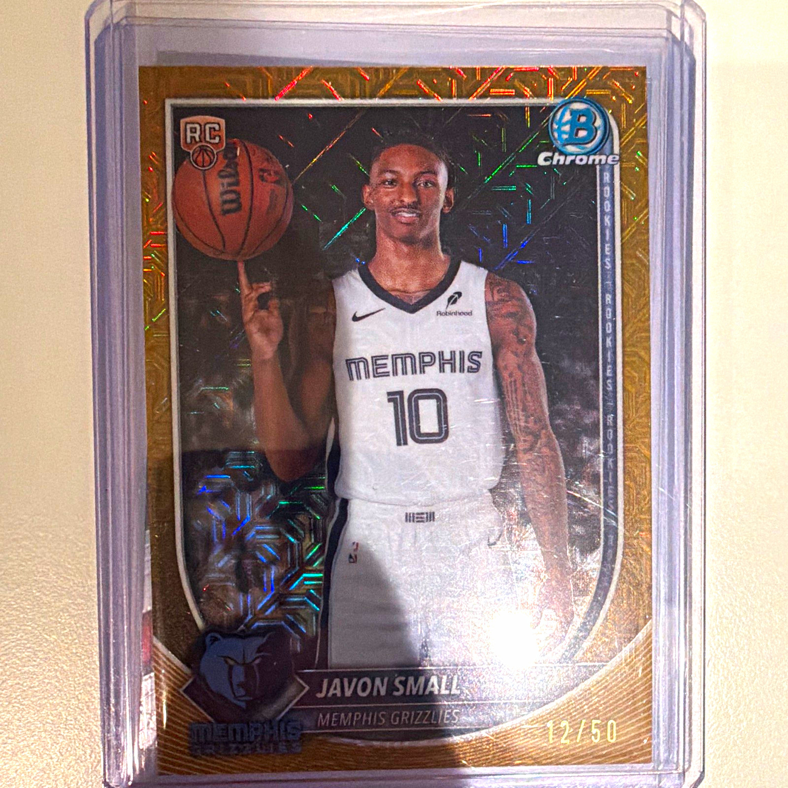 Topps Bowman Chrome U 2025 Javon Small Memphis Grizzlies BCV-46 RC 12/50