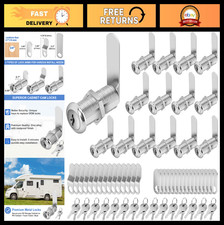 Keyed Alike Cam Lock Set - 15 Pack, 1.5" Zinc Alloy Locks for RVs, Tool Boxes