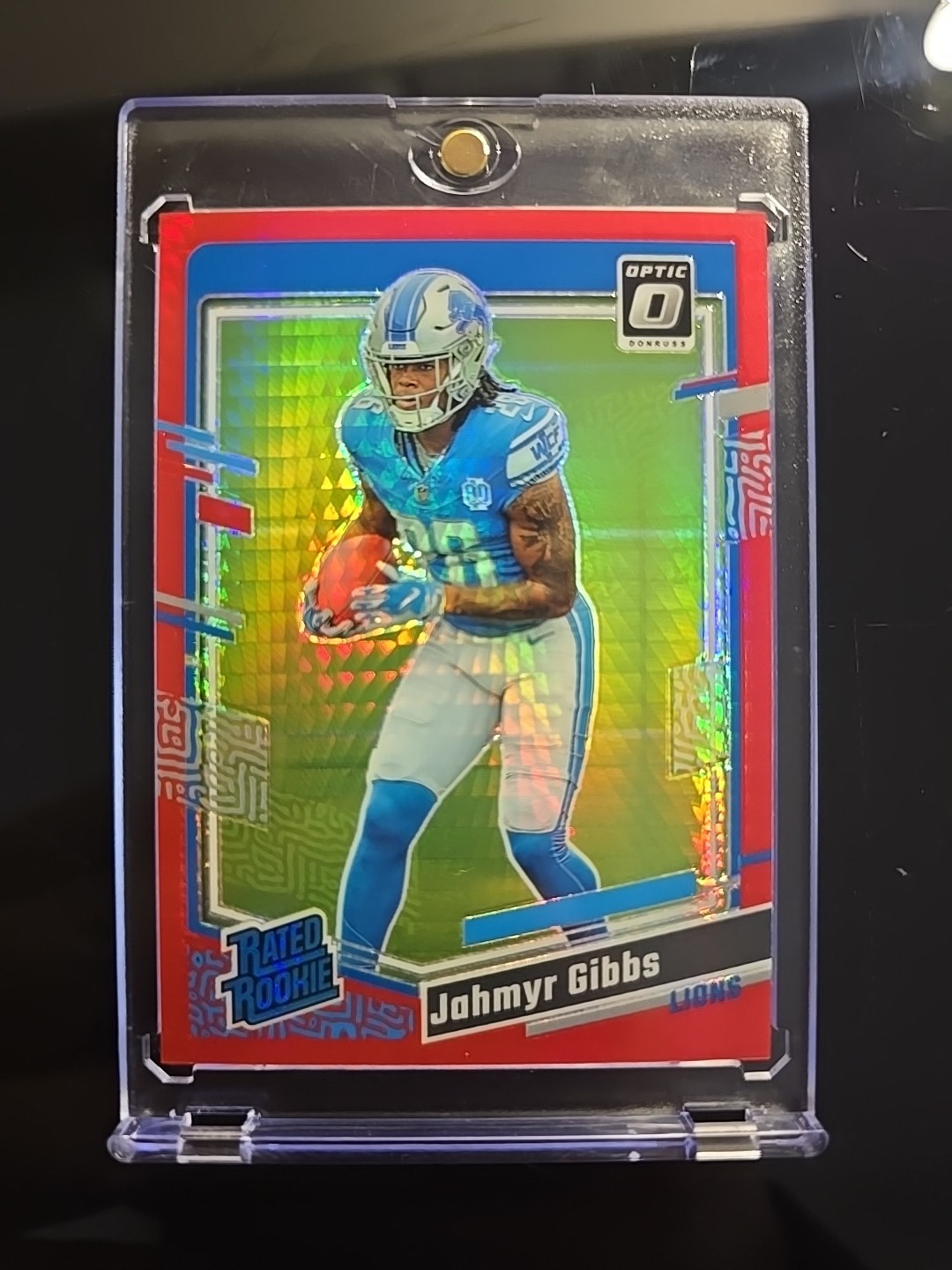 2023 Panini Donruss Optic - Rated Rookie Jahmyr Gibbs #236 Red Hyper Prizm (RC)