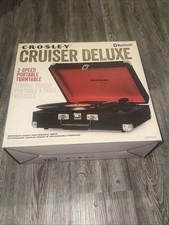 Crosley CR8005DBK Cruiser Plus Vintage 3-Speed Bluetooth Turntable - Black/Red