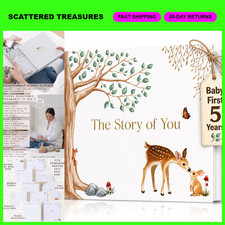 Gender Neutral Baby Memory Book - 5 Year Keepsake Album for Milestones Photos