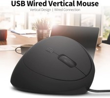 Wired Mouse Vertical Ergonomic Optical Mouse USB Mice Corded Mouse for Computer